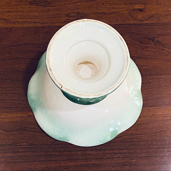 🇺🇸🌟HP🌟VTG 1950-60s Glazed Ceramic Butterfly Pedestal Bowl Made in USA - Picture 8 of 10